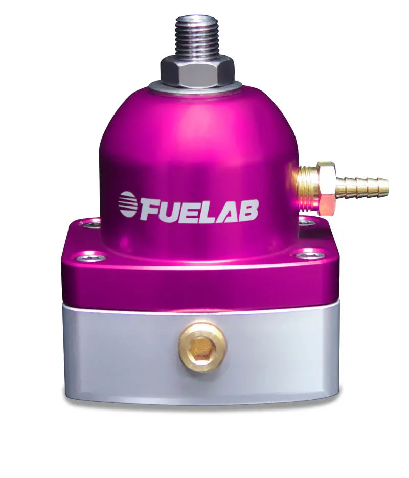 Fuelab 525 Adjustable Efi Fuel Pressure Regulator – 90–125 Psi, In-Line Design With -6An Inlet And Return Ports, Purple Anodized 1