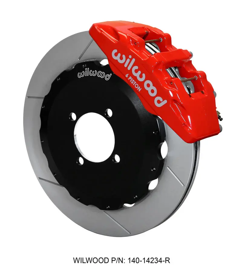 Wilwood Dynapro 6-Piston Front Brake Hat Kit – 12.88 Inch, Red Finish, Fits 2016+ Mazda Mx-5 Miata 1