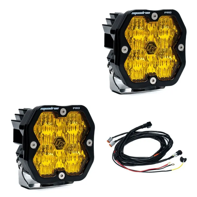 Baja Designs Squadron 2.0 Pro Led Cornering Lights (Pair) – Wide Beam, Baja Amber 1