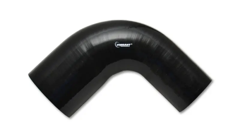 Vibrant Gloss Black Silicone 90° Transition Elbow – 2" To 2.25" Id, 4" Length 1