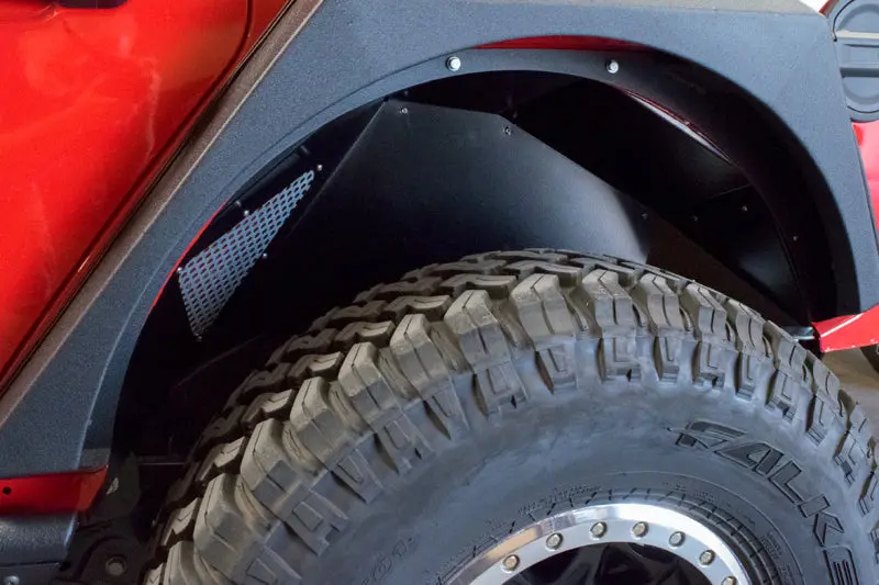 Dv8 Offroad Rear Inner Fender Liners – Textured Black For 2018+ Jeep Wrangler Jl 1