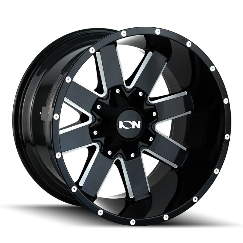 Ion Type 141 Gloss Black Milled Wheel – 18X9", 5X127 Bolt Pattern, 18Mm Offset, 87.1Mm Hub Bore 1