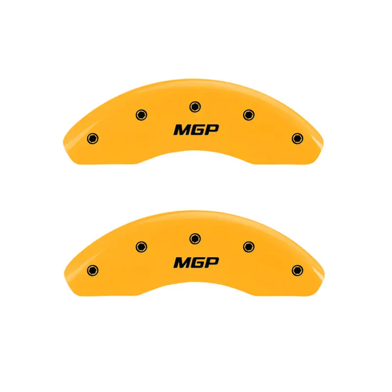 Mgp 4 Caliper Covers Engraved Front & Rear Mgp Yellow Finish Black Ch 1