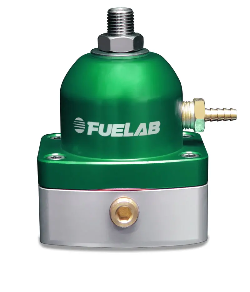 Fuelab 515 Tbi Adjustable Fuel Pressure Regulator – Green Housing, 10–25 Psi Range, Dual -6An Inlets + Single -6An Return 1