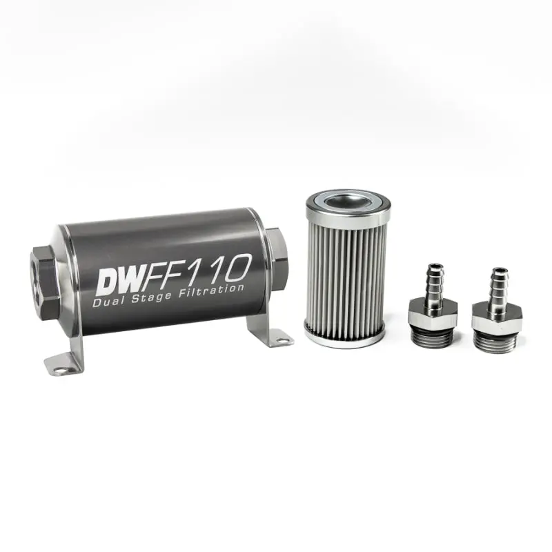 Deatschwerks Universal Inline Fuel Filter Housing – 5/16-Inch, 10-Micron Stainless Steel, 110Mm Length 1