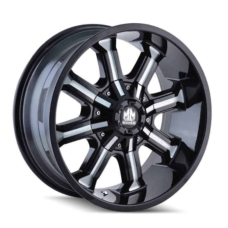 Mayhem 8102 Beast 18X9 / 8X165.1 Bp / -12Mm Offset / 130.8Mm Hub Black W/ Milled Spokes Wheel 1